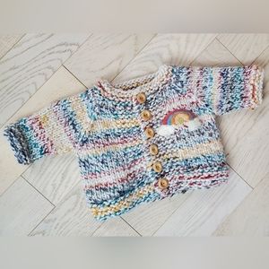 3-6m Rainbow Handknit 3-6m wool blend sweater